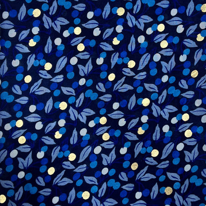Leaf & Berry Blue Print Scarf - SKRF