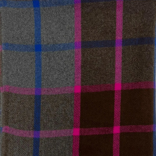 Check Scarf With Tassles Brown Pink - SKRF