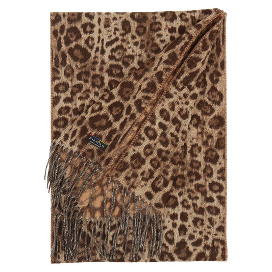 Fraas Scarf Cashmink Animal Print Camel Brown 625353 180 - SKRF