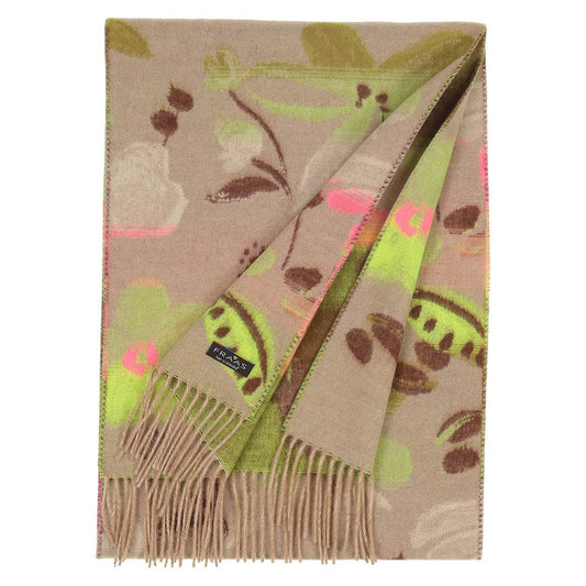 Fraas Scarf Cashmink Floral Design Taupe 625358 860 - SKRF