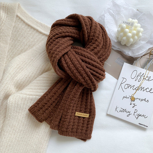 Knitted Cosy Coffee Brown Scarf - SKRF