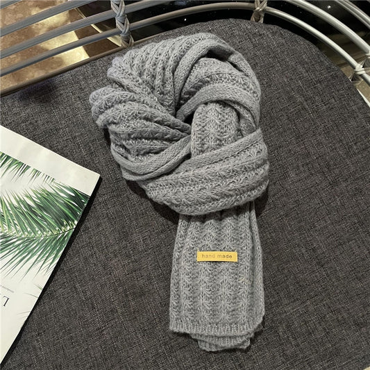 Knitted Cosy Grey Scarf - SKRF