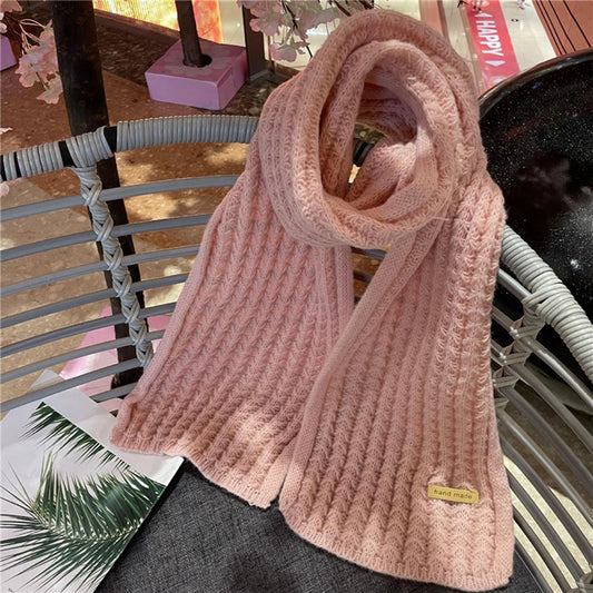 Knitted Cosy Pink Scarf - SKRF