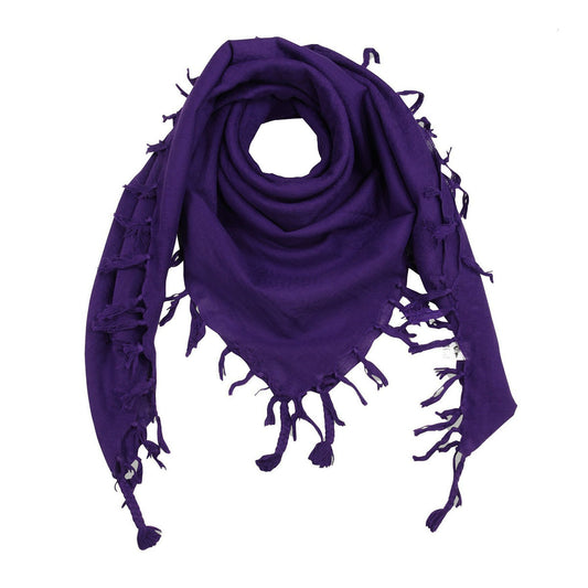 Pali Kufiya Style Purple Tassel Scarf - SKRF