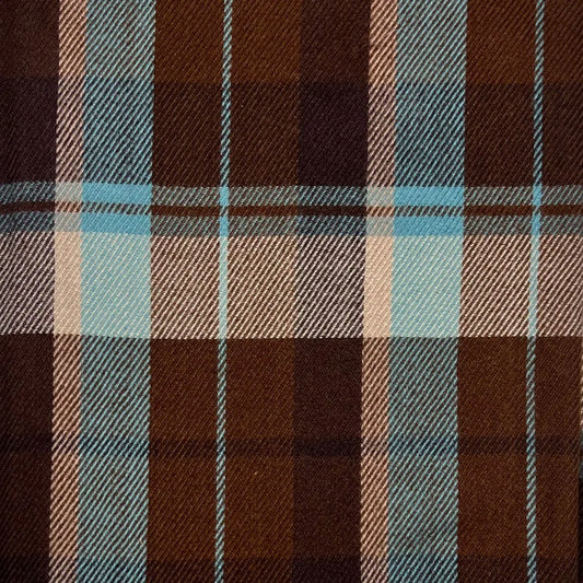 Tartan Winter Scarf With Tassle Ends Brown - SKRF