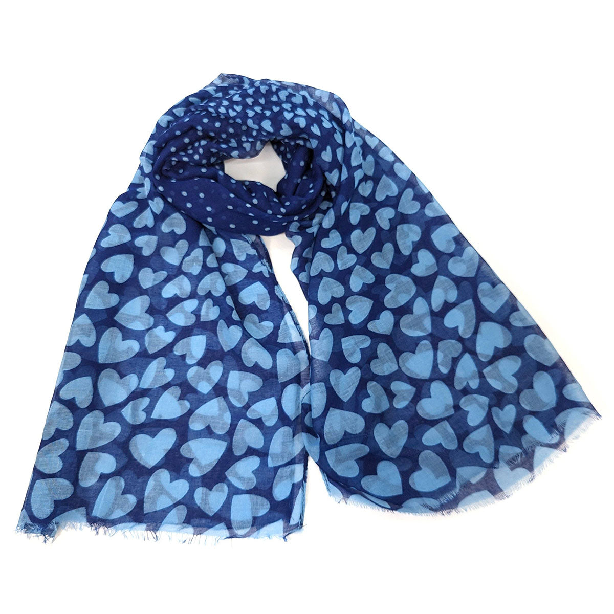 Tatki Expanding Hearts Royal Blue Scarf - SKRF