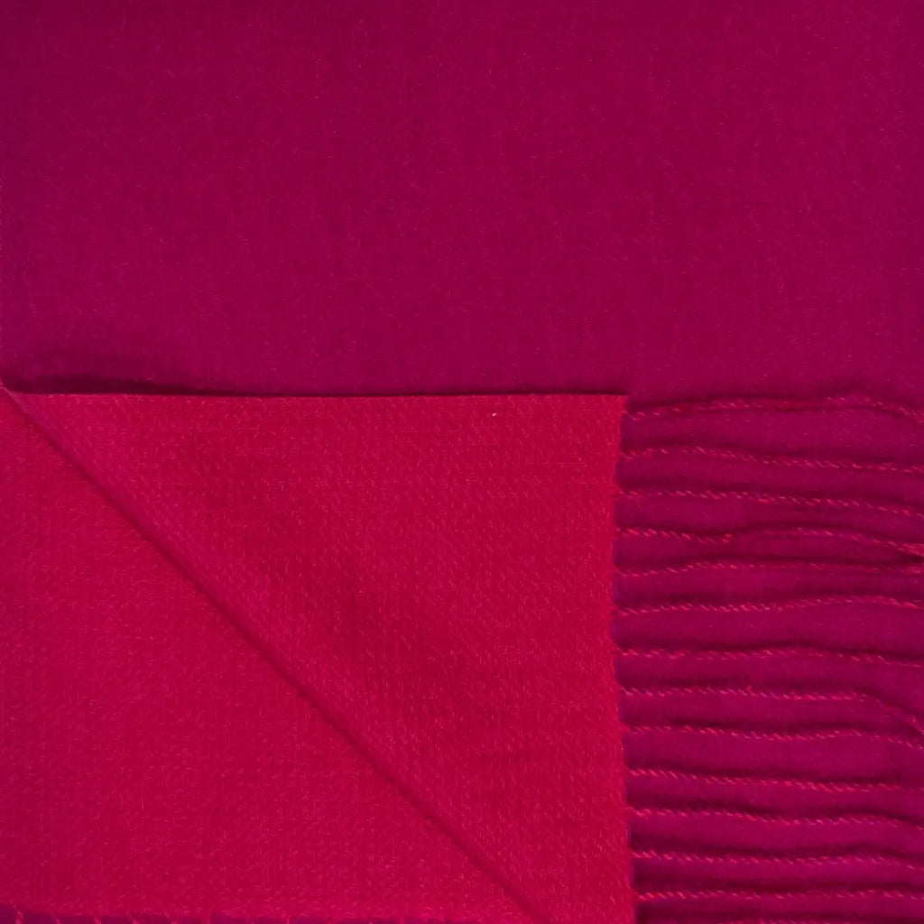 Two Tone Pink Cashmere Blend Pashmina Style Tassel Scarf