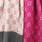 Pom Peace Of Mind Bright Pink Mix Quatrefoil Repeat Jacquard Scarf 53065