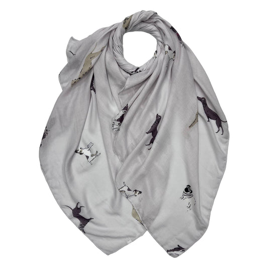 Dog Lovers Off White Print Scarf