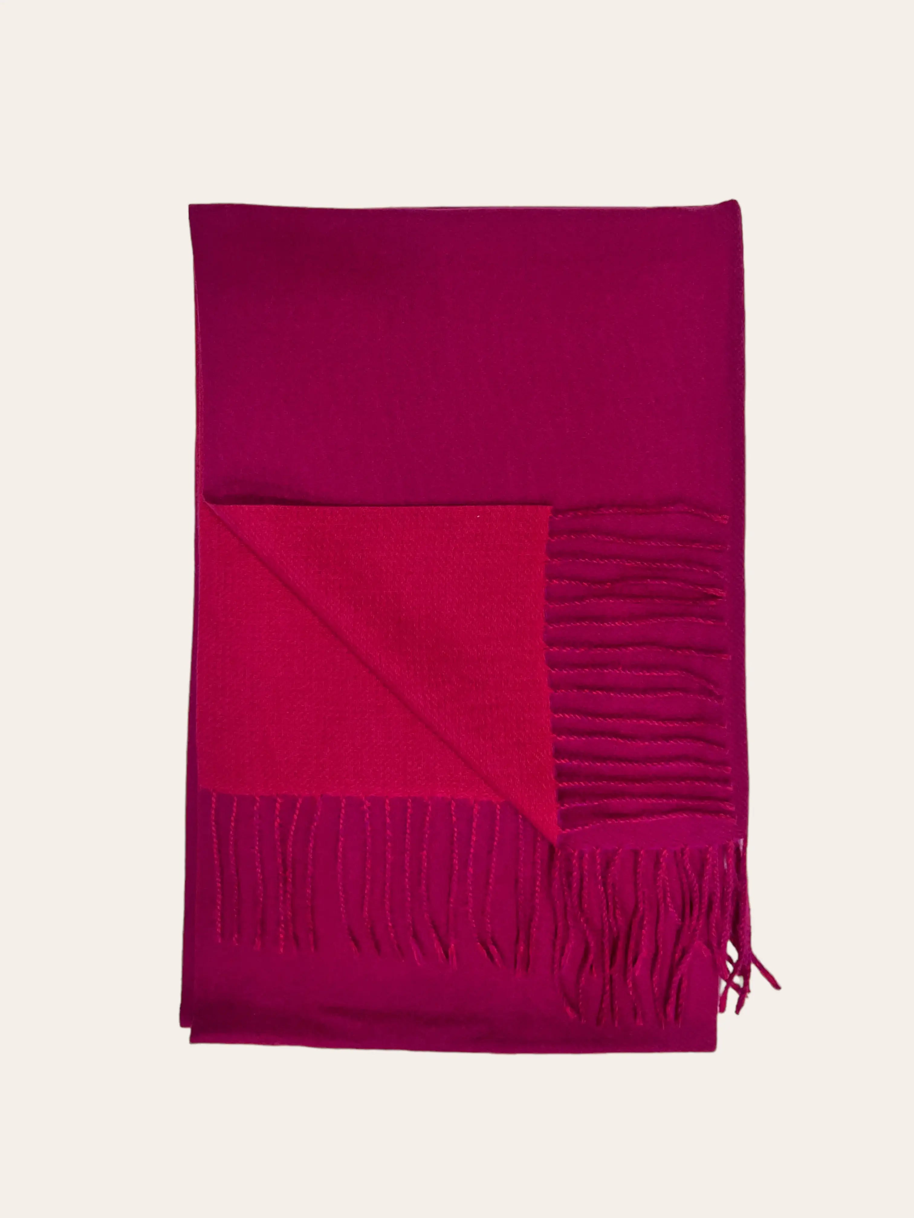 Two Tone Pink Cashmere Blend Pashmina Style Tassel Scarf