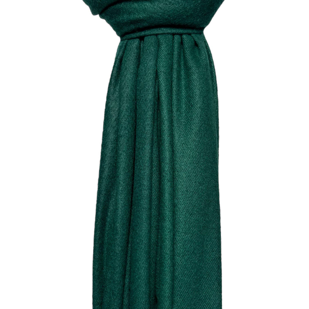 Forest Green Plain Pashmina Style Tassel Scarf