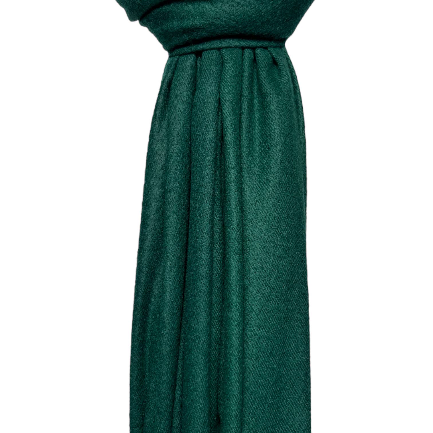 Forest Green Plain Pashmina Style Tassel Scarf