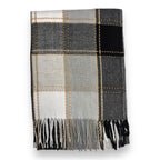 Checkered Black Scarf With Tassels