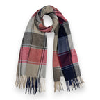 Checkered Red Scarf With Tassels