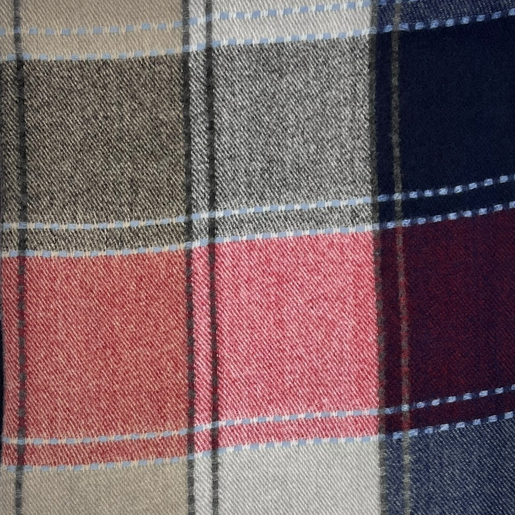 Checkered Red Scarf With Tassels