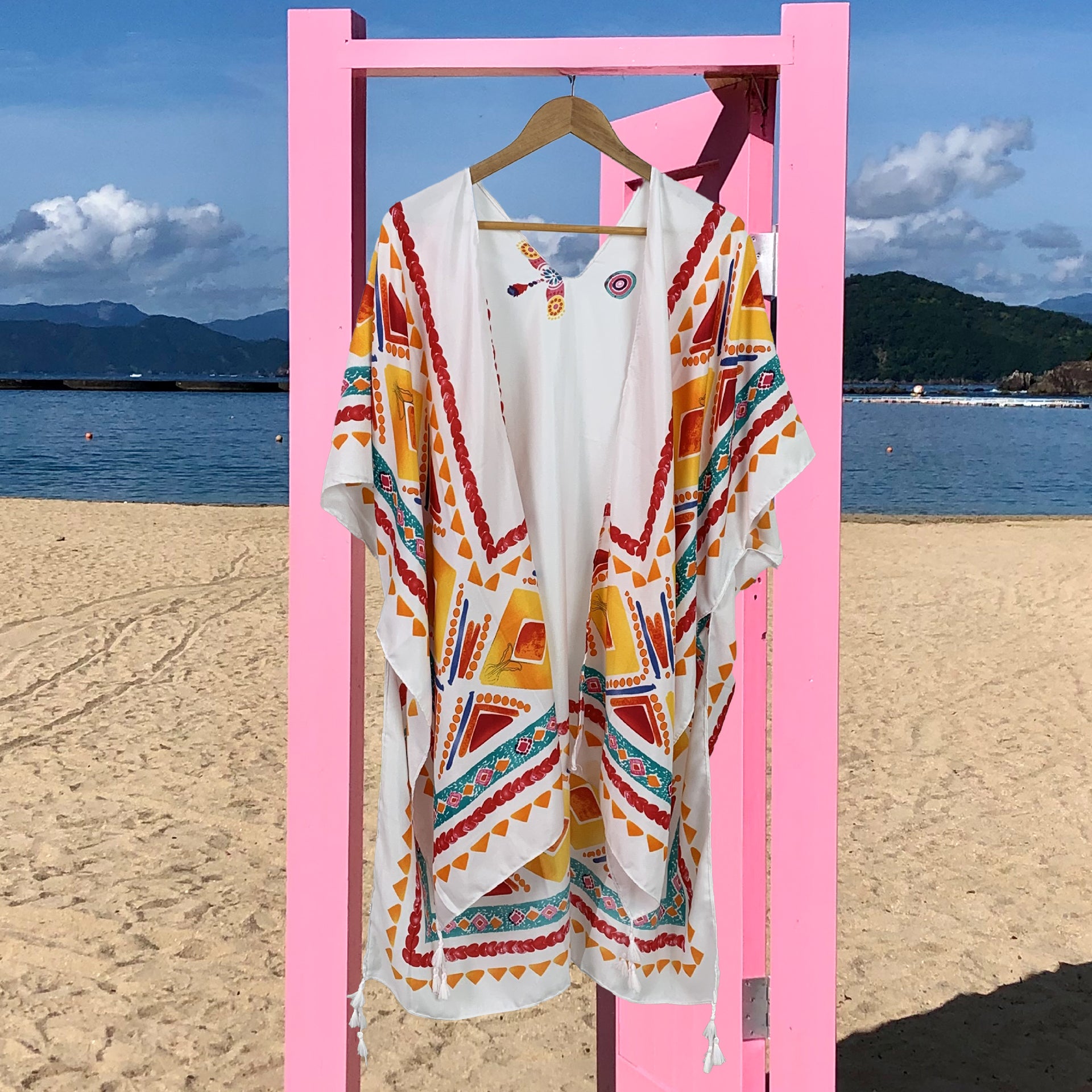 Aztec Print Summer Beach Bikini Cover Up SKRFST066YI06 - SKRF