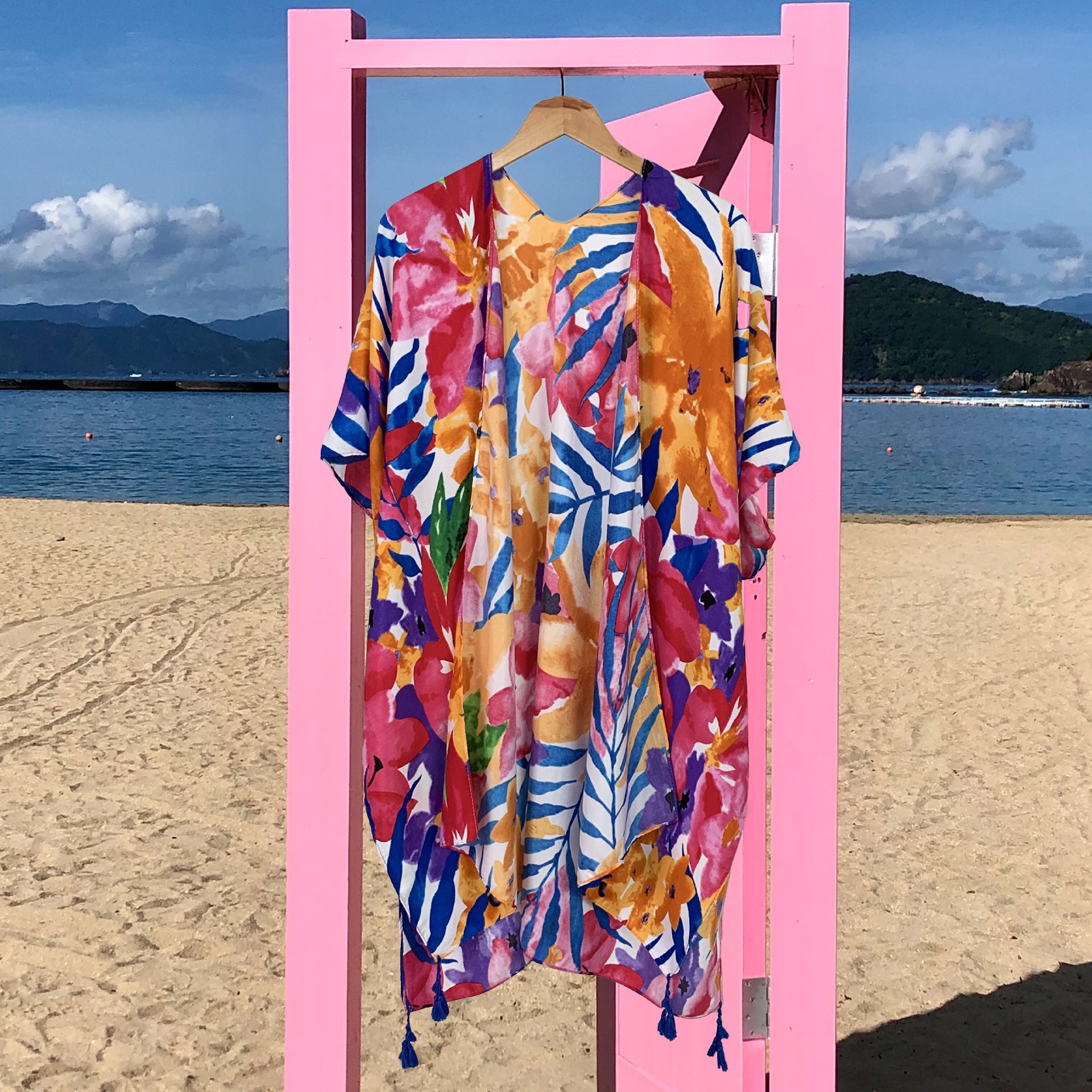 Tropical Floral Print Summer Beach Bikini Cover Up SKRFST066YI07 - SKRF