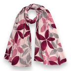 Pink Ash Tree Leaf Print Medium Weight Scarf