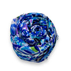 Blue Sunshine Print Scarf Fringe Finish - SKRF