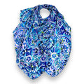 Blue Sunshine Print Scarf Fringe Finish - SKRF