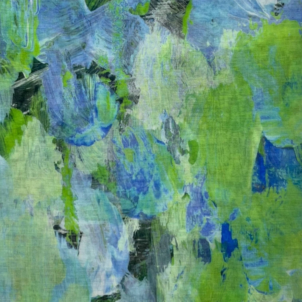 Bright Blue Abstract Tulip Print Scarf - SKRF