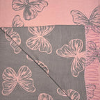 Butterfly Print Cashmere Blend Reversible Winter Scarf Pink - SKRF