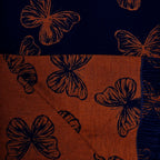 Butterfly Print Cashmere Blend Reversible Winter Scarf Rust Brown - SKRF