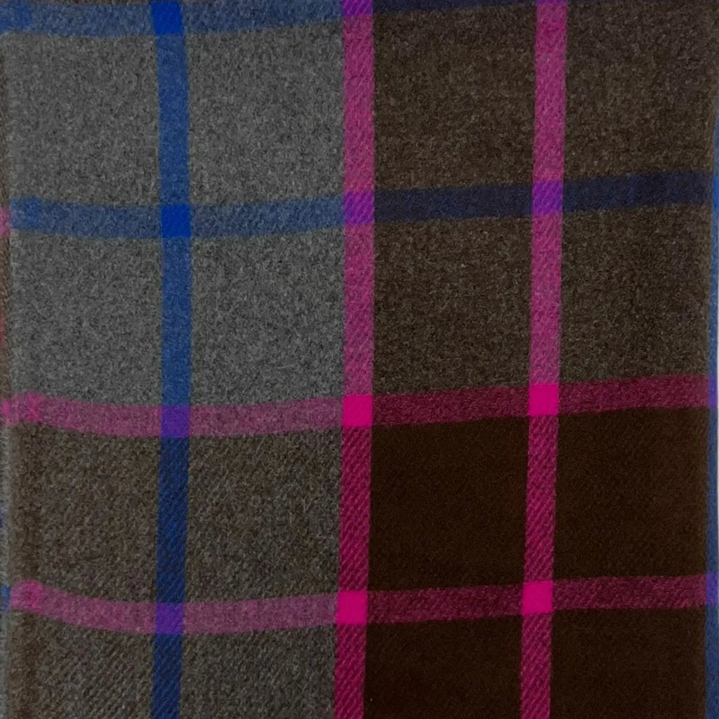 Check Scarf With Tassles Brown Pink - SKRF