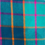 Check Scarf With Tassles Teal Green - SKRF