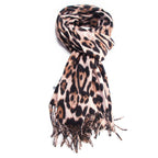 Cosy Cream Leopard Print Scarf - SKRF