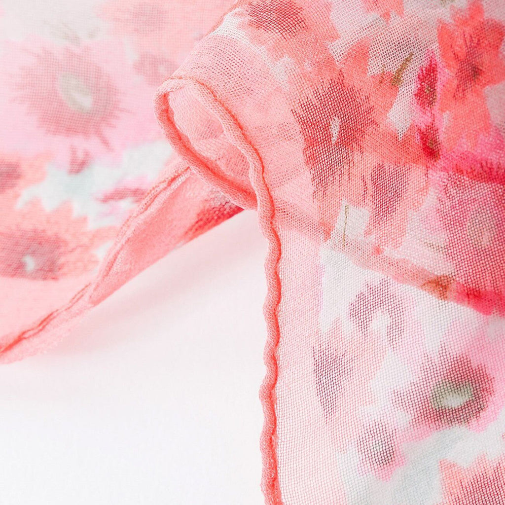 Daisy Pink Chiffon Scarf - SKRF