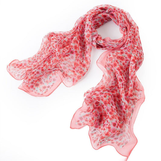 Daisy Pink Chiffon Scarf - SKRF