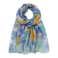 Floral Print Lightweight Scarf Blue Multicolour - SKRF