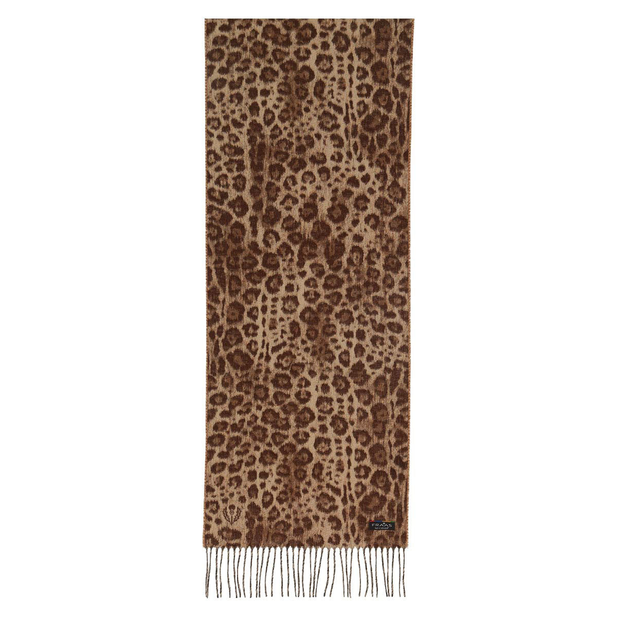 Fraas Scarf Cashmink Animal Print Camel Brown 625353 180 - SKRF
