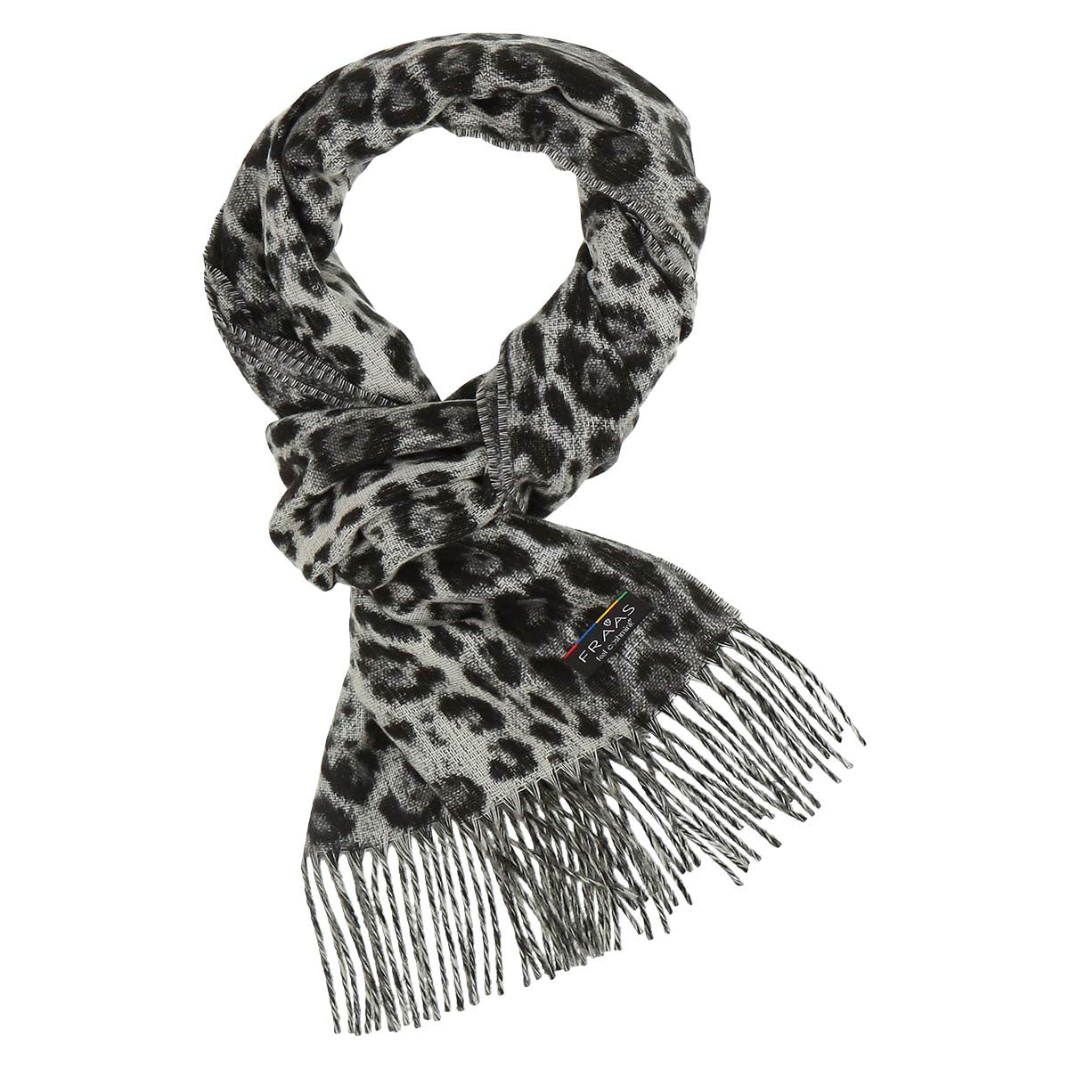 Fraas Scarf Cashmink Animal Print Grey 625353 960 - SKRF