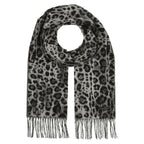Fraas Scarf Cashmink Animal Print Grey 625353 960 - SKRF