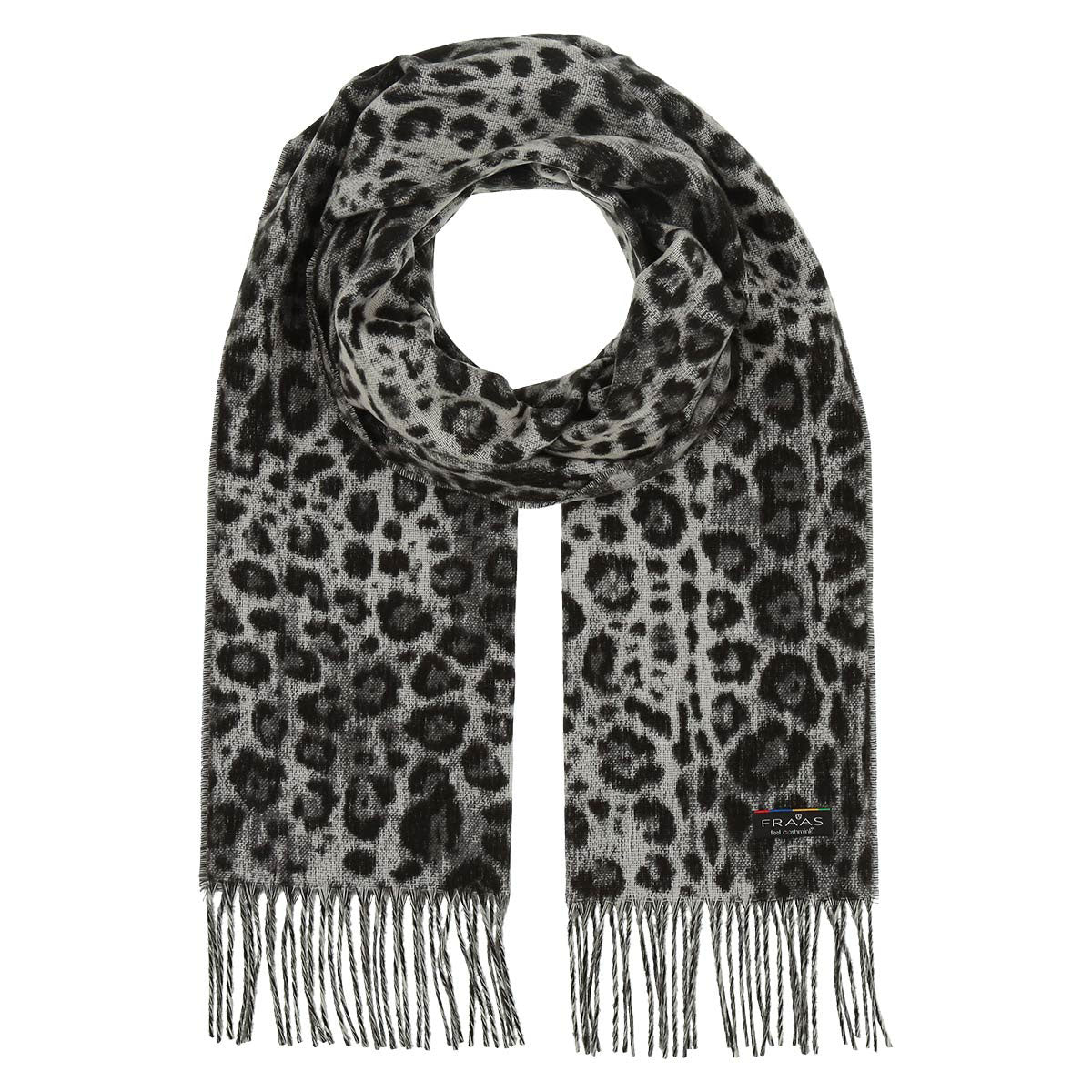 Fraas Scarf Cashmink Animal Print Grey 625353 960 - SKRF