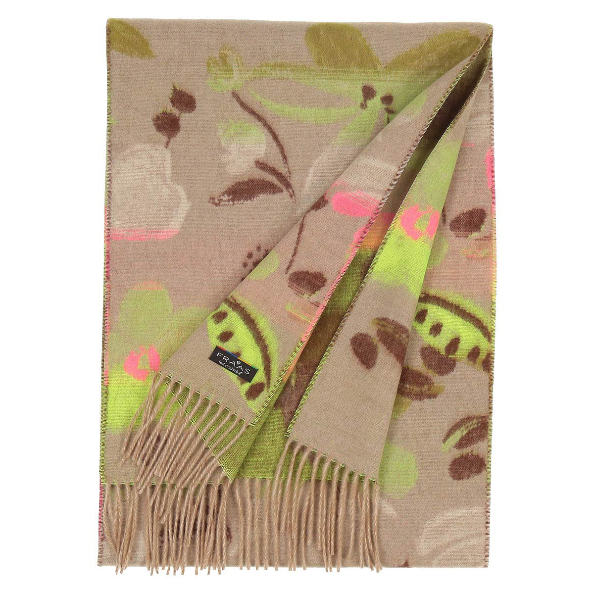 Fraas Scarf Cashmink Floral Design Taupe 625358 860 - SKRF