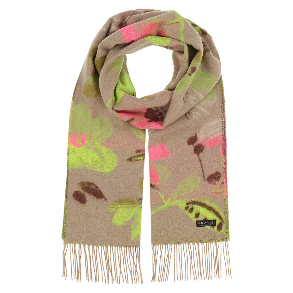 Fraas Scarf Cashmink Floral Design Taupe 625358 860 - SKRF