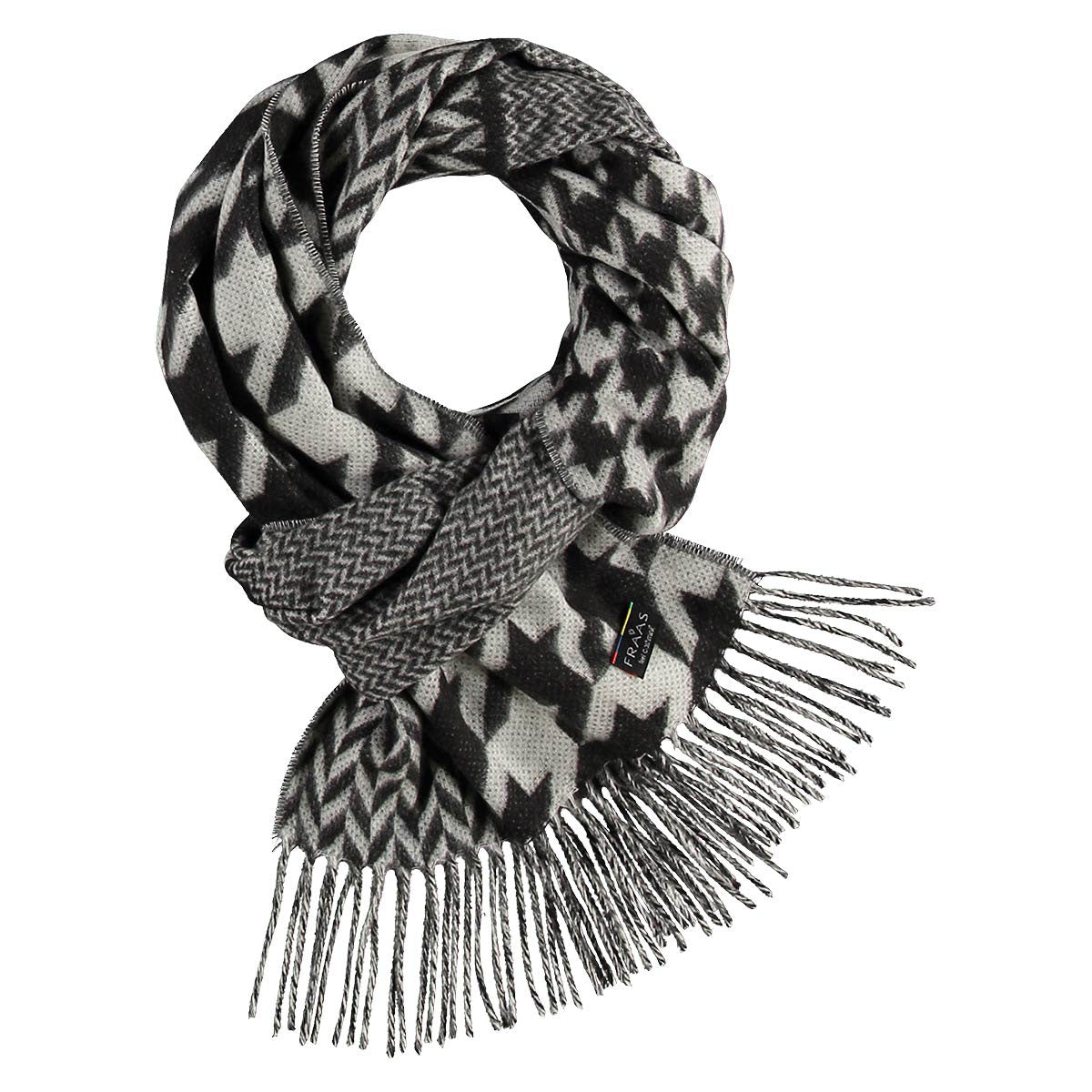 Fraas Scarf Cashmink Houndstooth Black 625270 990 - SKRF