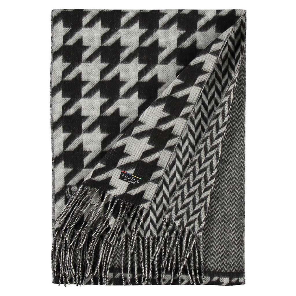 Fraas Scarf Cashmink Houndstooth Black 625270 990 - SKRF