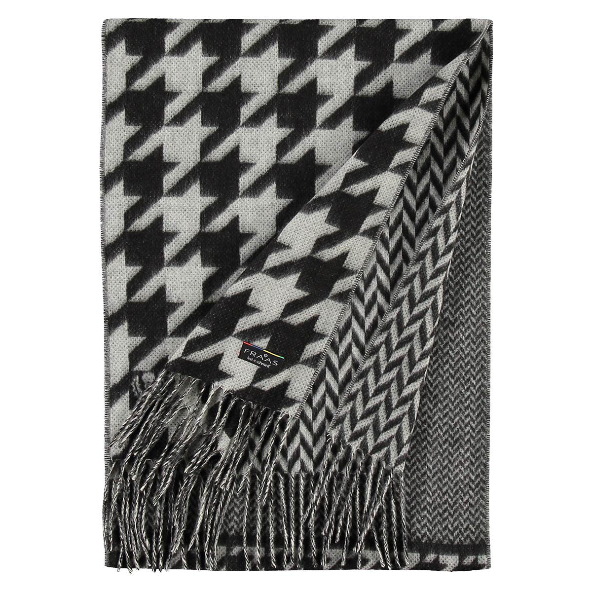 Fraas Scarf Cashmink Houndstooth Black 625270 990 - SKRF