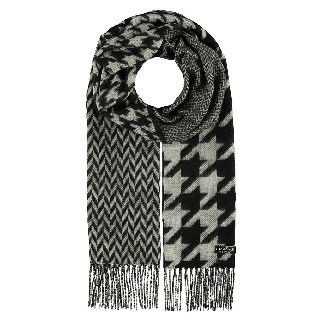 Fraas Scarf Cashmink Houndstooth Black 625270 990 - SKRF