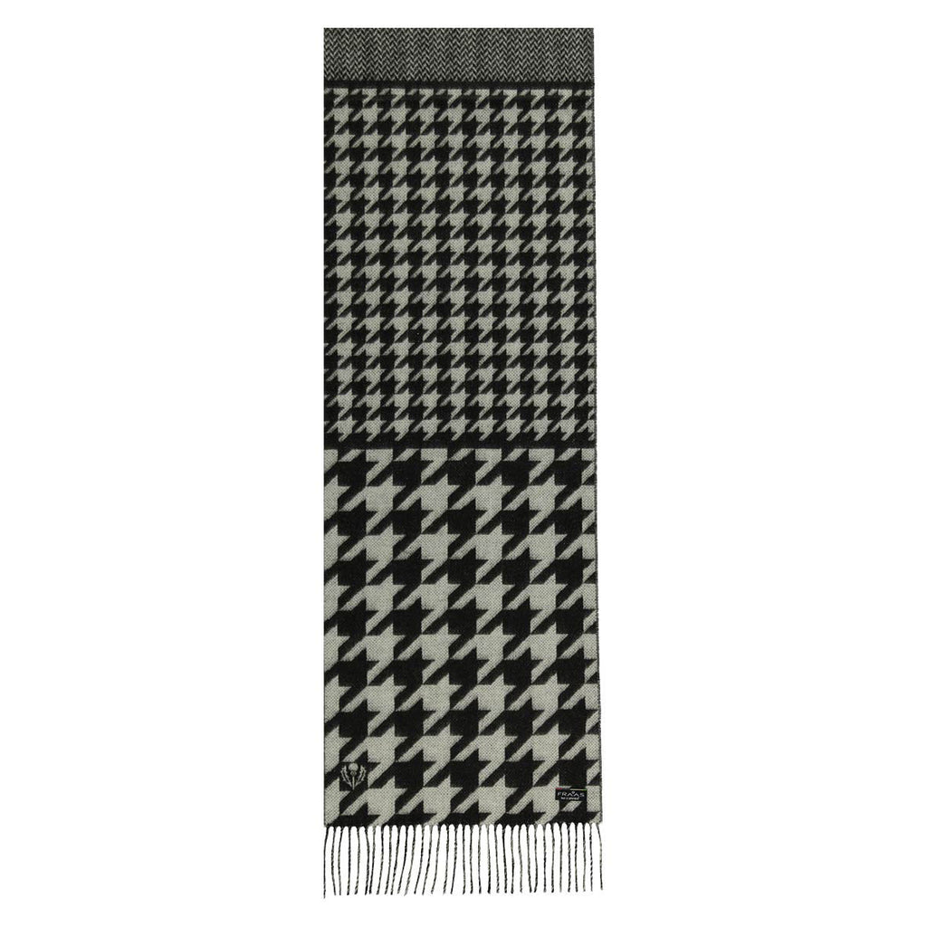 Fraas Scarf Cashmink Houndstooth Black 625270 990 - SKRF