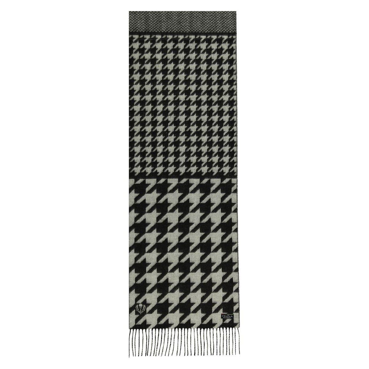 Fraas Scarf Cashmink Houndstooth Black 625270 990 - SKRF