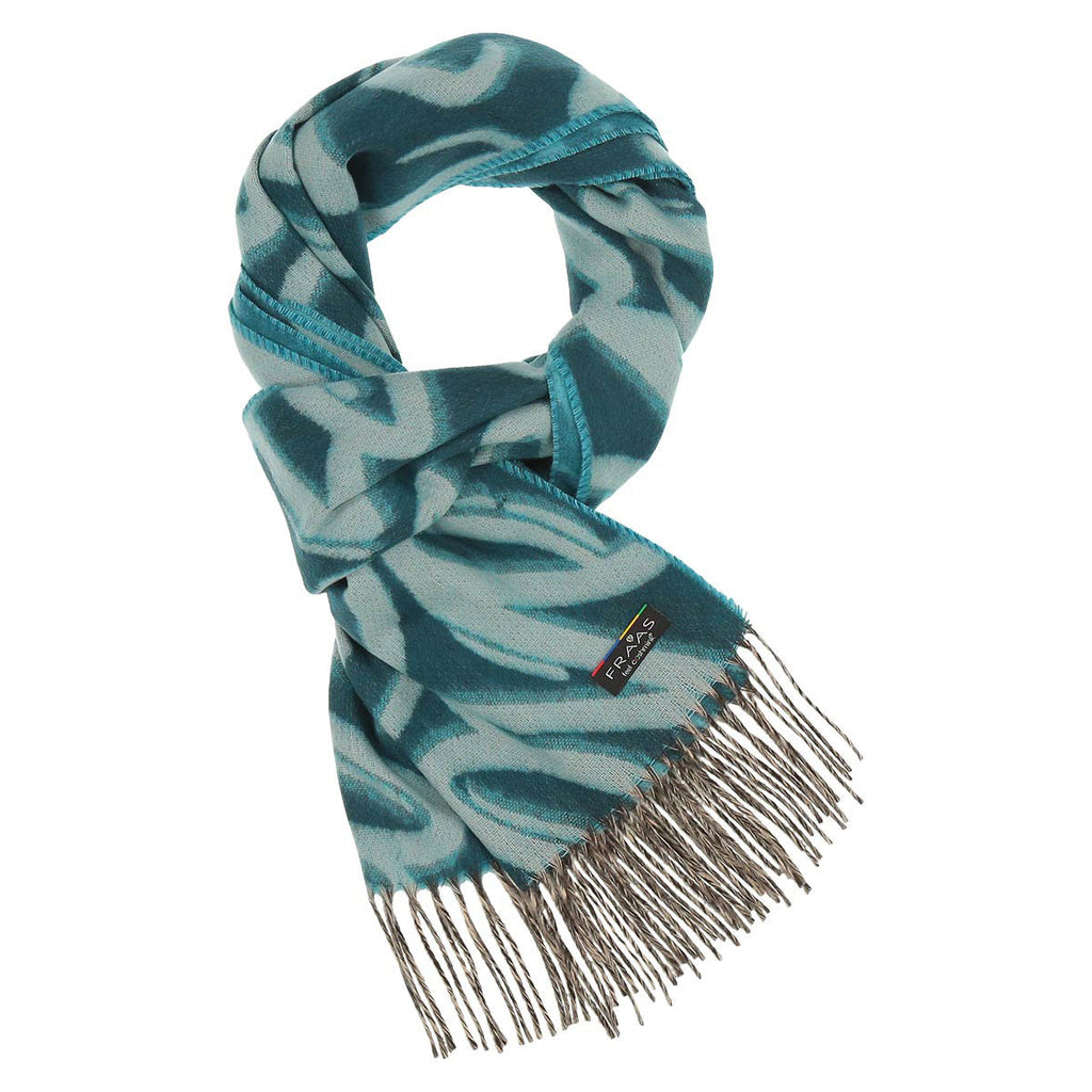 Fraas Scarf Cashmink Love Heart Pattern Teal 625354 690 - SKRF