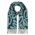 Fraas Scarf Cashmink Love Heart Pattern Teal 625354 690 - SKRF