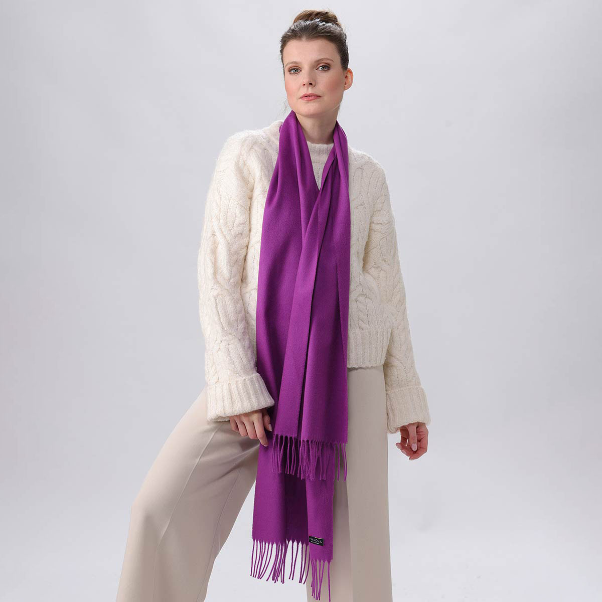 Fraas Scarf Cashmink Purple 625199 492 - SKRF