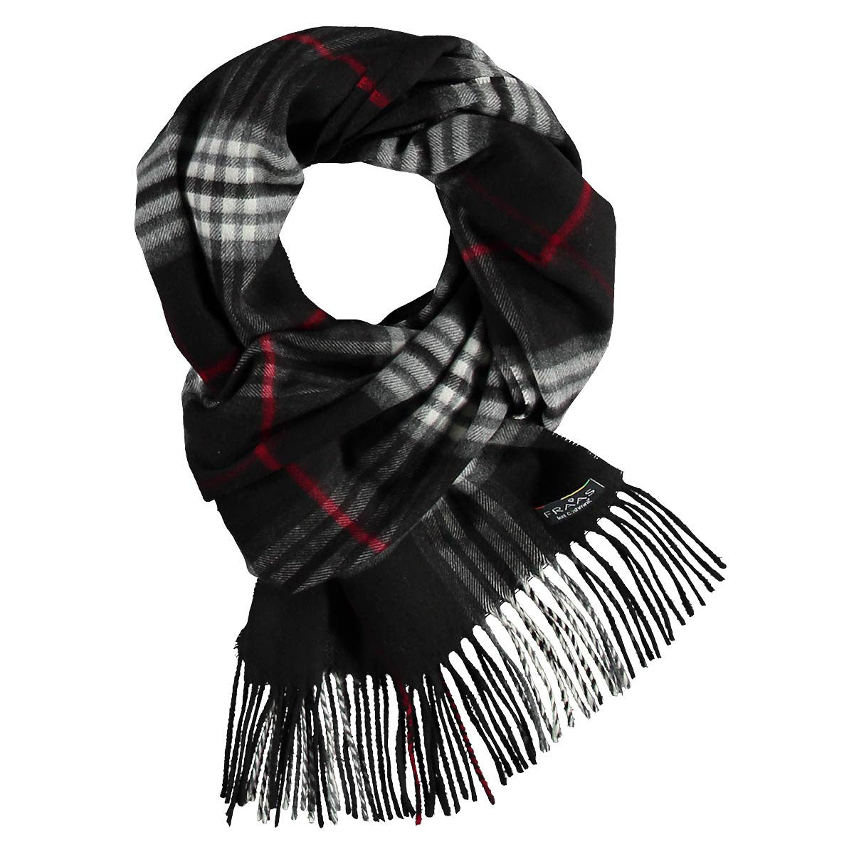 Fraas Scarf Cashmink Plaid Black 625391 990 - SKRF