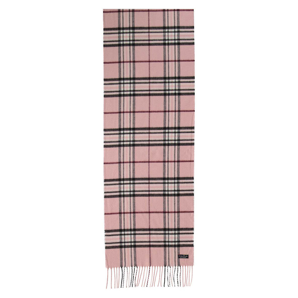 Fraas Scarf Cashmink Plaid Rose Pink 625391 410 - SKRF